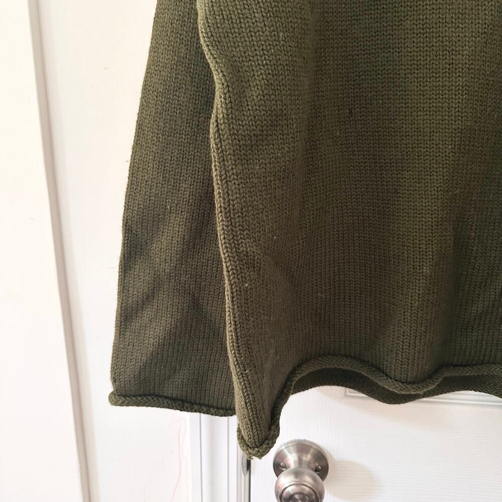 J Crew Vintage Red Oarsman Green Wool Roll Mock Neck Sweater Large Men Hong Kong - Picture 3 of 8